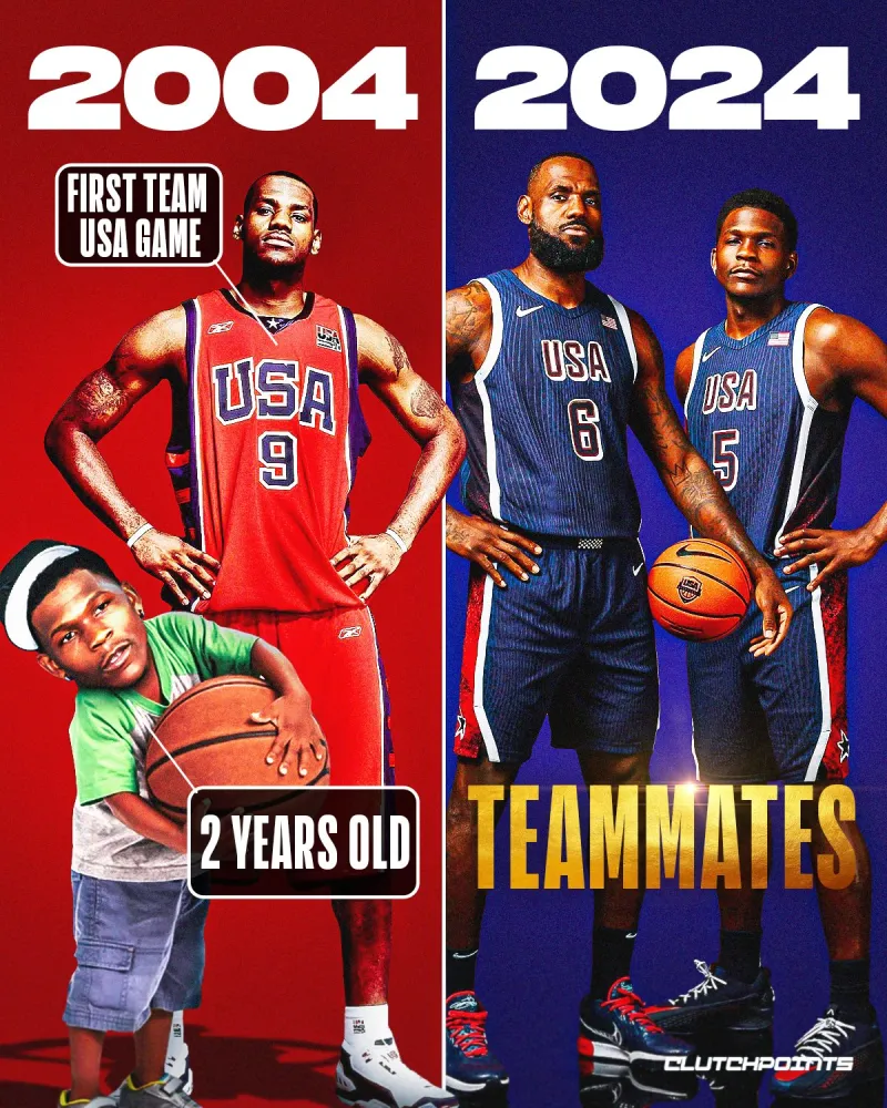 外媒:詹姆斯第一次为美国队效力时爱德华兹只有两岁